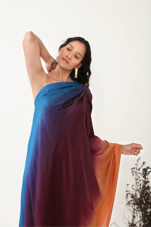Chambray & Co.'S Ilana One Shoulder Multi Color Ombre Dress - Image 9
