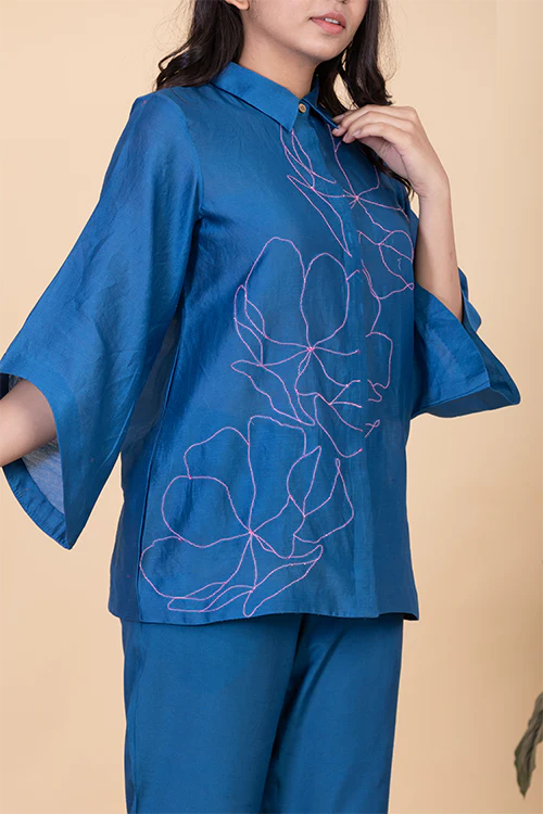 Chambray & Co.'S Jade Vegan Silk Coord Set - Image 2