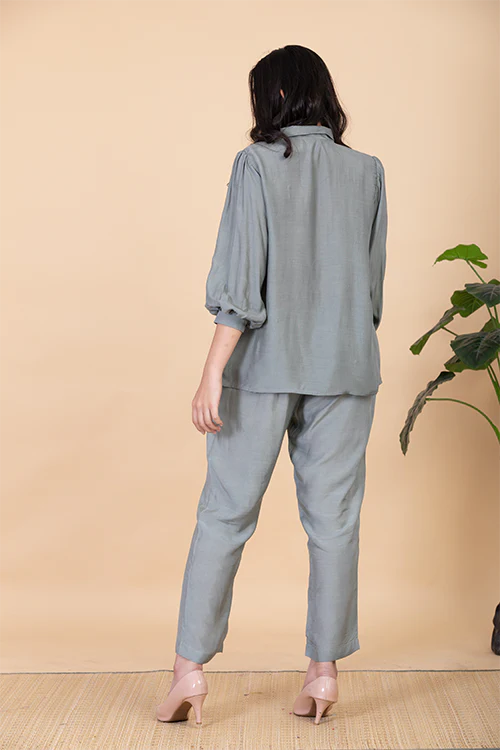 Chambray & Co.'S Leilah Applique Vegan Silk Coord Set - Image 5