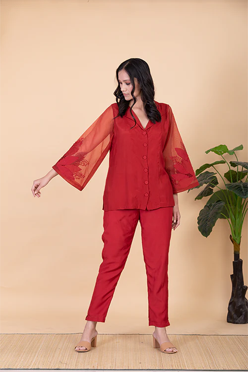 Chambray & Co.'S Suzie Vegan Silk Coord Set - Image 5