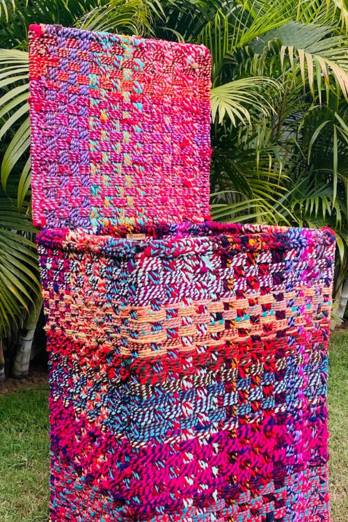 Sirohi Cherry Upcycled Textile Laundry Basket - Image 2