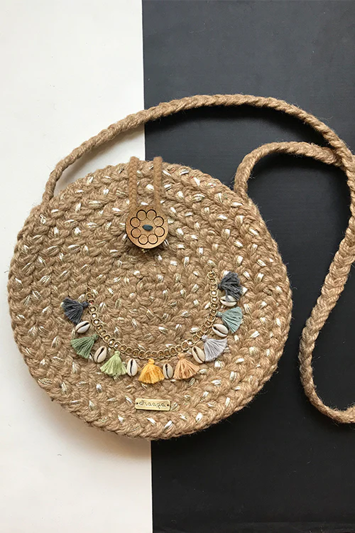Dhaaga Chic Silver fullmoon sling bag - Image 3