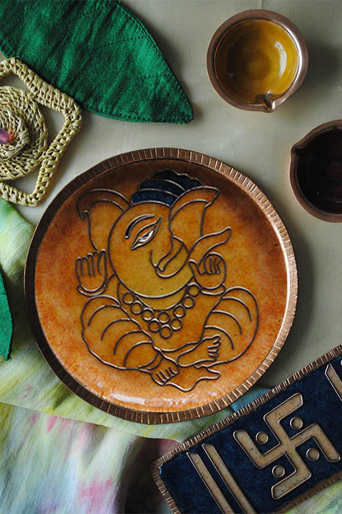 EkiBeki Ekadanta - Ganesha Yellow Wallplate - Image 4