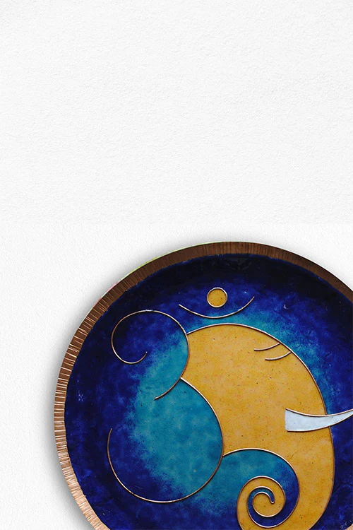 EkiBeki Omkara - Ganesha  Blue Wallplate - Image 3