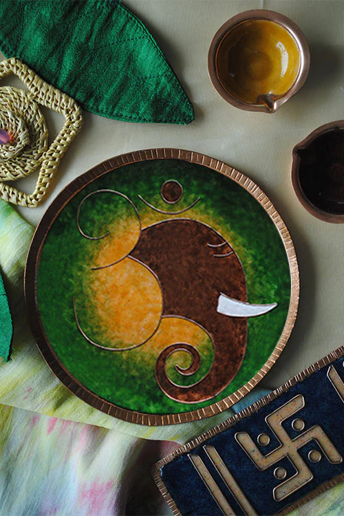 EkiBeki Omkara - Ganesha Green Wallplate - Image 4