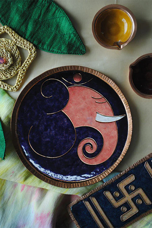 EkiBeki Omkara - Ganesha Violet Wallplate - Image 4