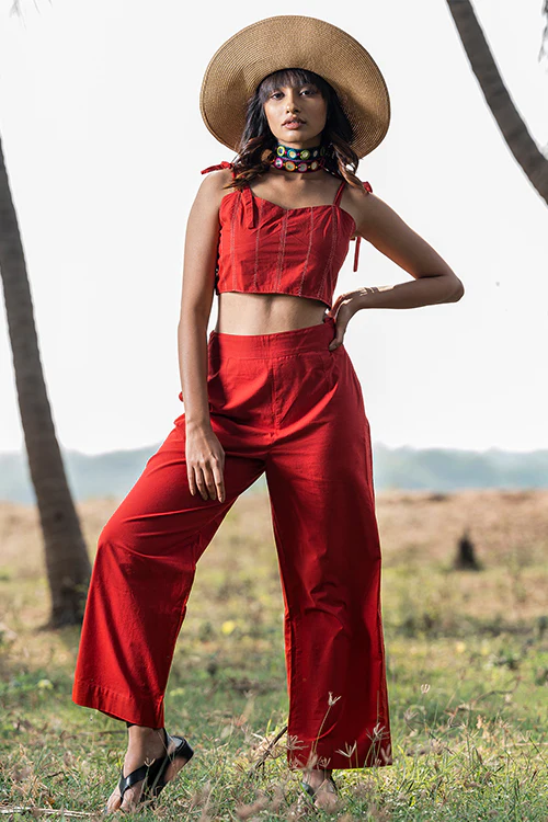 Okhai 'Flame' Pure Cotton Co-ord Pant Set - Image 5