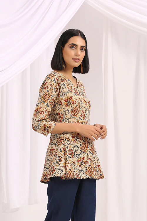 Okhai 'Parvaneh' Hand Block Printed Kalamkari Top - Image 3