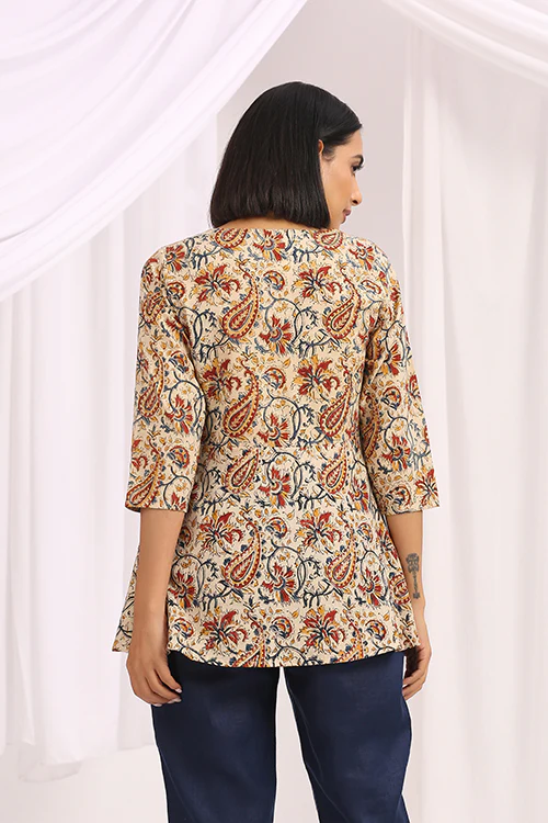 Okhai 'Parvaneh' Hand Block Printed Kalamkari Top - Image 4
