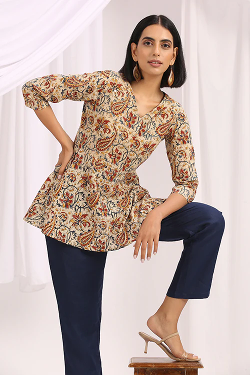 Okhai 'Parvaneh' Hand Block Printed Kalamkari Top - Image 7