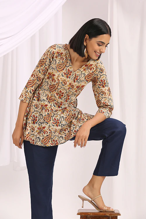 Okhai 'Parvaneh' Hand Block Printed Kalamkari Top - Image 8