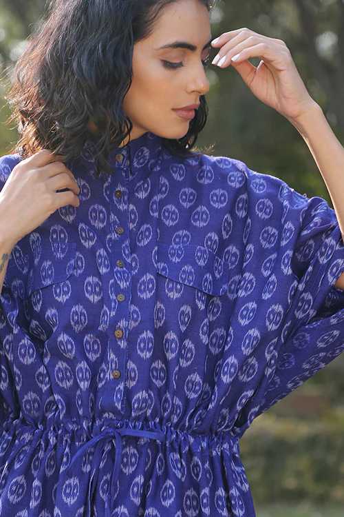 Okhai 'Ocean Eyes' Pure Cotton Ikat Dress - Image 3