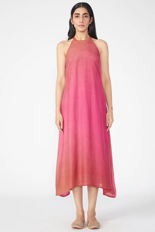 Okhai 'Rosa' Muslin Silk High Neck Sleeveless Dress - Image 2