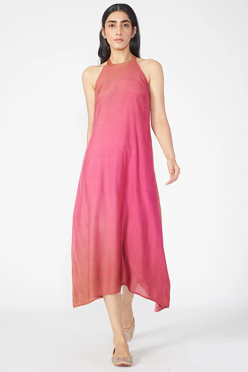 Okhai 'Rosa' Muslin Silk High Neck Sleeveless Dress - Image 3
