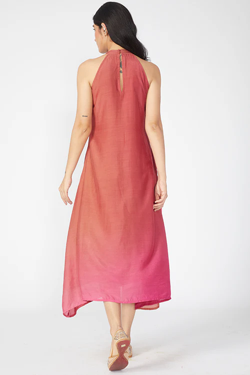 Okhai 'Rosa' Muslin Silk High Neck Sleeveless Dress - Image 5