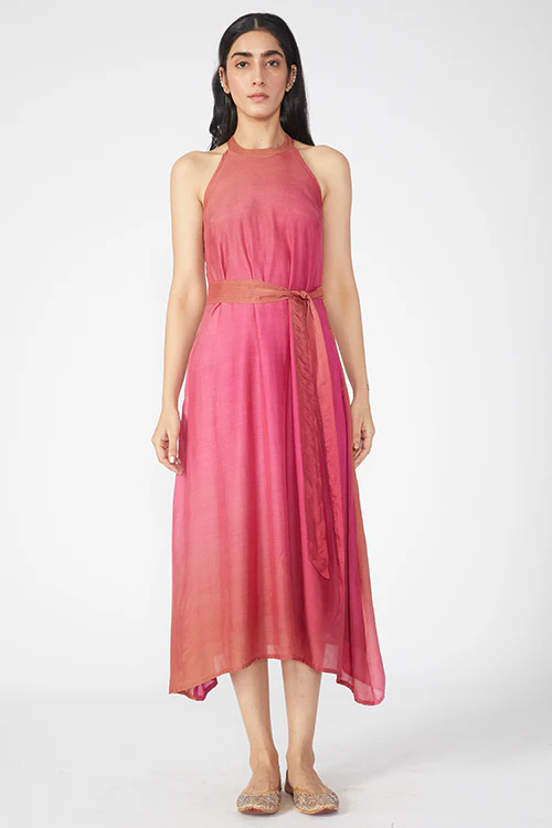 Okhai 'Rosa' Muslin Silk High Neck Sleeveless Dress - Image 7