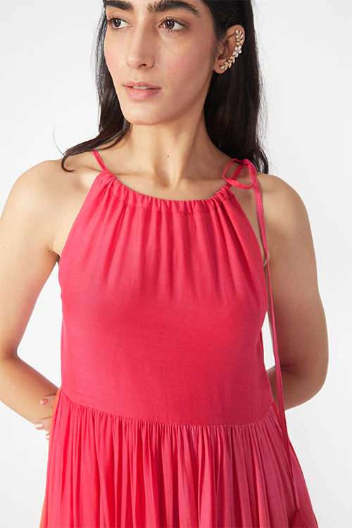 Okhai 'Gloaming Sky' Muslin Silk Halter Neck Dress - Image 3