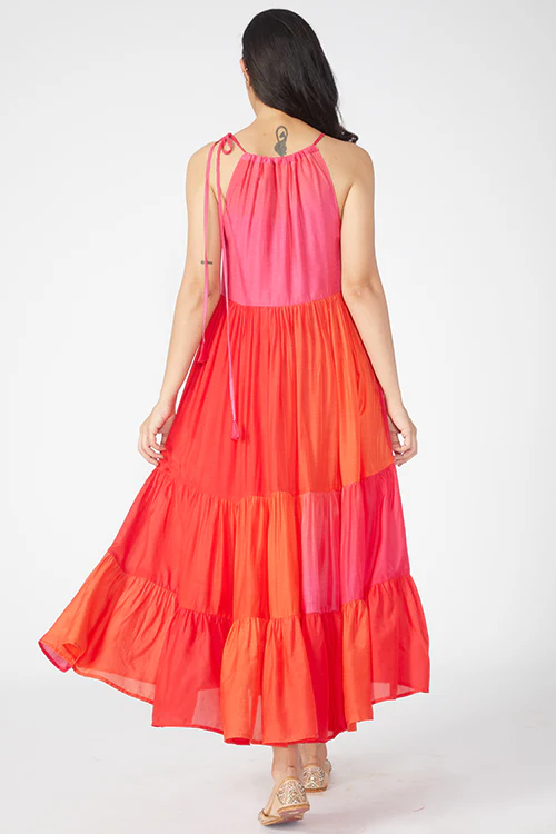 Okhai 'Gloaming Sky' Muslin Silk Halter Neck Dress - Image 4