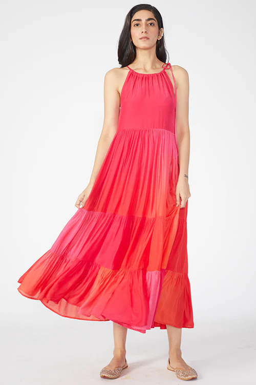 Okhai 'Gloaming Sky' Muslin Silk Halter Neck Dress - Image 5
