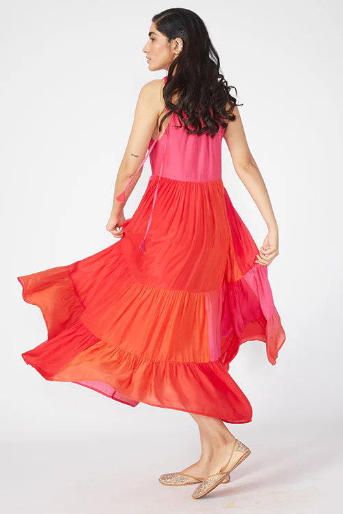 Okhai 'Gloaming Sky' Muslin Silk Halter Neck Dress - Image 6