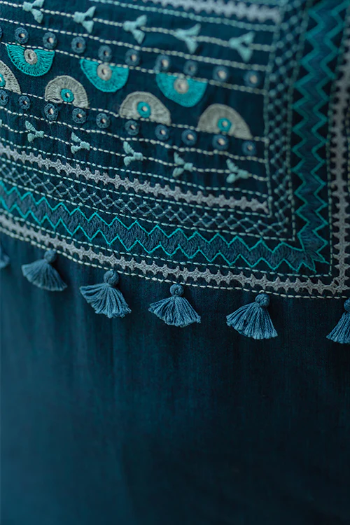 Okhai 'Eternity' Pure Cotton Hand Embroidered Kurta - Image 7