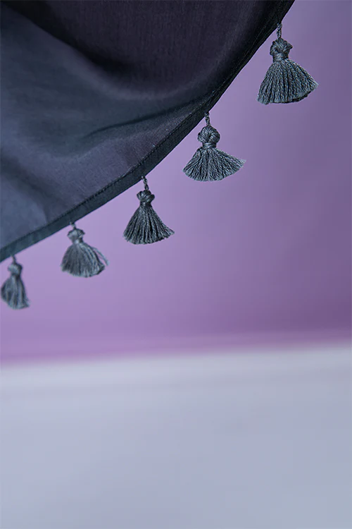Okhai 'Black Stone' Ombre Modal Muslin Silk Saree - Image 6