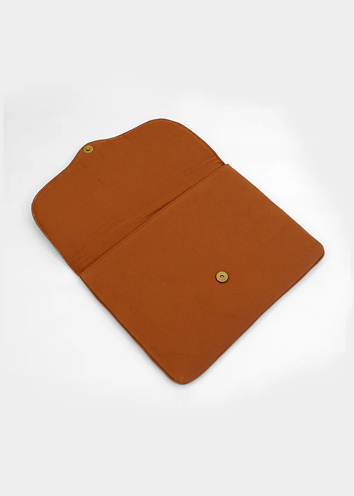 Zaina By Ctok Corsage- Aari Embroidered Laptop Sleeve BrownSize : 15.5" by 11" - Image 3