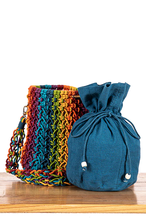 108Knots Cosmos Blended Hand-Knotted Bucket Bag - Image 2