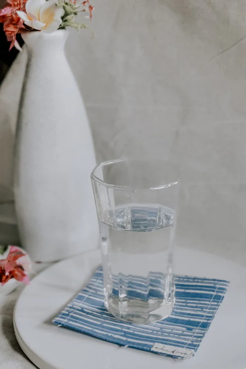 Ekatra Cotton Cloth Coasters - Set Of 6 Blue Stripes - Image 6