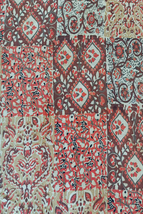 Craetive Bee 'FAYE' Natural Dye Hand Block Printed Multi-Patch Cotton Fabric - Image 2