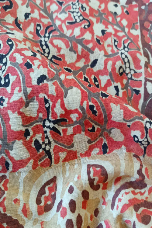 Craetive Bee 'FAYE' Natural Dye Hand Block Printed Multi-Patch Cotton Fabric - Image 4