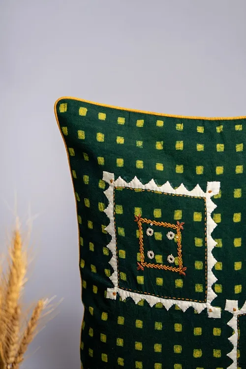 Craftroots Block Printed Khidki Cushion Cover - Image 2
