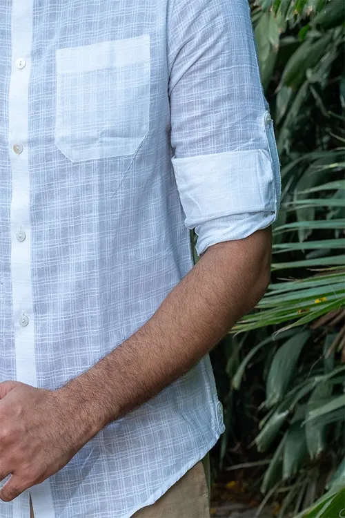 Craftroots Checkered Handwoven Cotton Shirt - Image 3