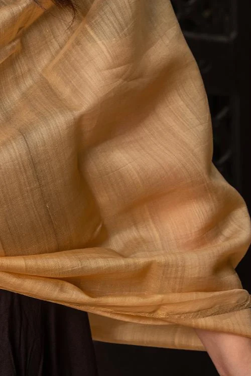 Craftroots Cream Chanderi Phat Work Dupatta - Image 4