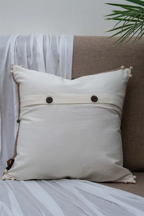 Craftroots Decorative Floral Crochet Cushion Cover Cotton - Image 3