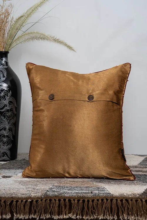 Craftroots Gaji Silk Crafted Mirror Cushion Cover - Image 3