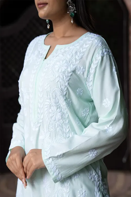 Craftroots Modal Chikankari Kurta - Image 3