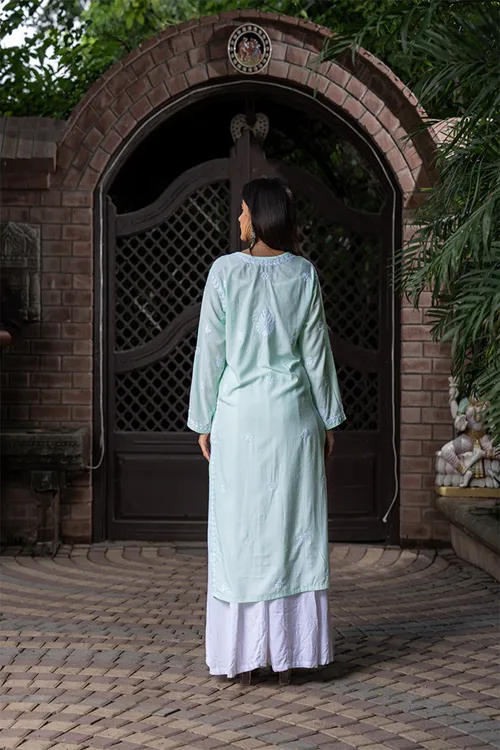 Craftroots Modal Chikankari Kurta - Image 4