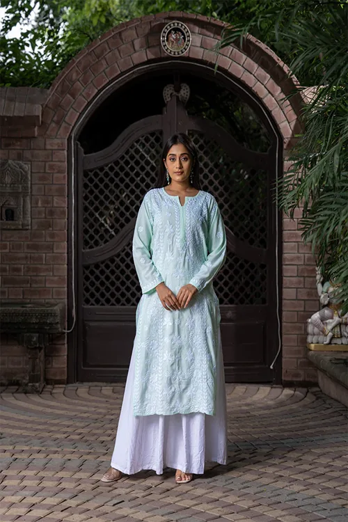 Craftroots Modal Chikankari Kurta - Image 5