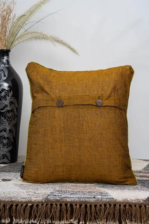 Craftroots Multi & Mustard Applique Patchwork Cushion Cover Set Of 2 - Image 6