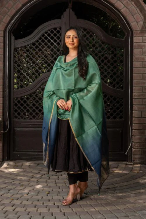 Craftroots Ombré With Phat Work Chanderi Dupatta - Image 3