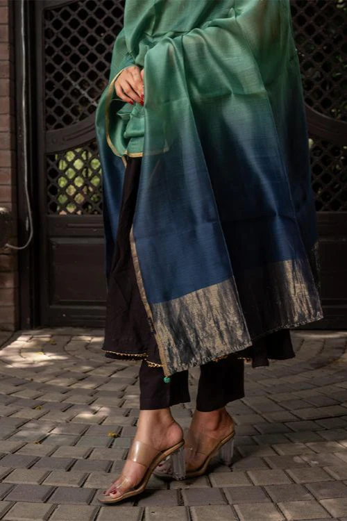 Craftroots Ombré With Phat Work Chanderi Dupatta - Image 4