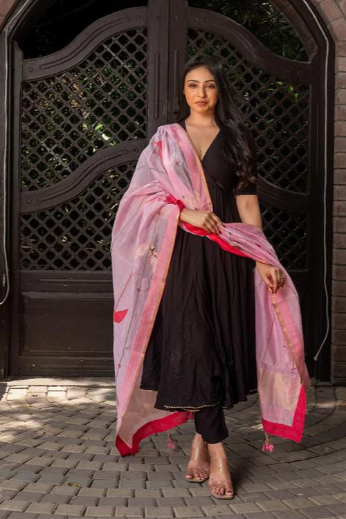 Craftroots Patchwork With Hanging Tassels Dupatta - Image 3