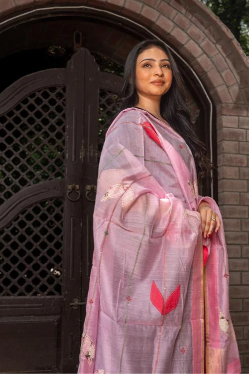 Craftroots Patchwork With Hanging Tassels Dupatta - Image 4