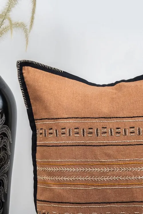 Craftroots Rust Handcrafted & Handwoven Artisan Cushion Cover Set Of 2 - Image 5