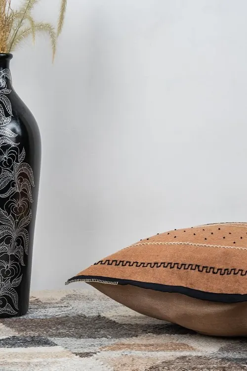 Craftroots Rust Tribal Handworked Cotton Cushion Cover Set Of 2 - Image 8