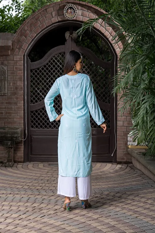 Craftroots Straight-Cut Chikan Kari Kurta - Image 4