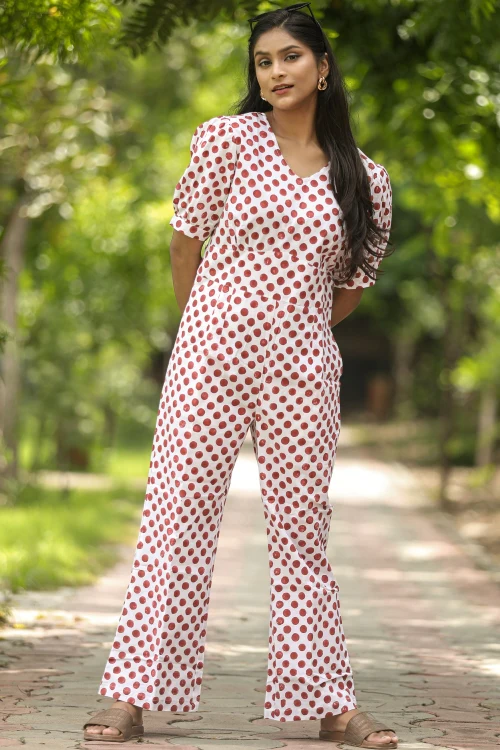 Sooti Syahi Cranberries Hand Block Printed Jumpsuit - Image 2