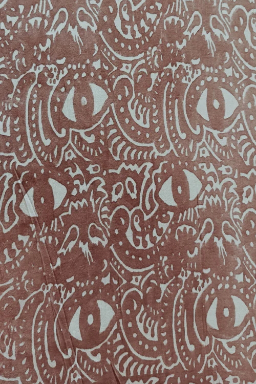 Creative Bee 'ALOHI' Natural Dye Block Printed Tussar Fabric - Image 2