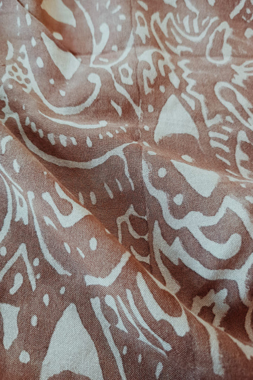 Creative Bee 'ALOHI' Natural Dye Block Printed Tussar Fabric - Image 3
